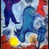 Marc Chagall Cows over Vitebsk – 1966 Cubist Cityscape Oil on Canvas, Private Collection