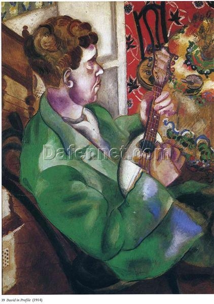 Hand-Painted Oil Painting Inspired by Marc Chagall’s ‘David in Profile’ – High-Quality Reproduction by Da Fen Oil Painting Village Studio