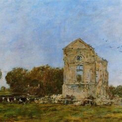 Deauville, Ruins of the Chateau de Lassay by Eugene Boudin – 1893 Impressionist Landscape Oil Painting, Custom Art from Dafen Oil Painting Village Studio