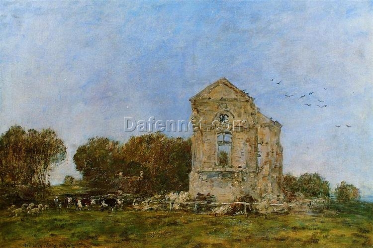 Deauville, Ruins of the Chateau de Lassay by Eugene Boudin – 1893 Impressionist Landscape Oil Painting, Custom Art from Dafen Oil Painting Village Studio