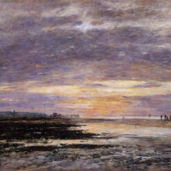 Deauville, Sunset on the Beach by Eugene Boudin – 1893 Impressionist Marina Oil Painting, Custom Art from Dafen Oil Painting Village Studio