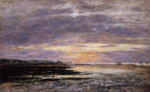 Deauville, Sunset on the Beach by Eugene Boudin – 1893 Impressionist Marina Oil Painting, Custom Art from Dafen Oil Painting Village Studio