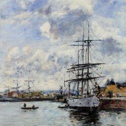 Deauville, the Harbor by Eugene Boudin – 1897 Impressionist Marina Oil Painting, Custom Art from Dafen Oil Painting Village Studio