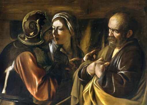 Caravaggio’s ‘Denial of Saint Peter’ – Custom Baroque Religious Oil Painting from Da Fen Oil Painting Village Studio