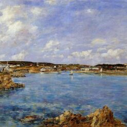 Douarnenez, the Bay, View of Tristan Isle by Eugene Boudin – 1897 Impressionist Landscape Oil Painting, Custom Art from Dafen Oil Painting Village Studio