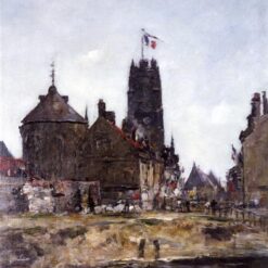 Dunkirk, Festival Day by Eugene Boudin – 1889 Impressionist Cityscape Oil Painting, Custom Art from Dafen Oil Painting Village Studio