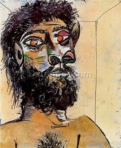 Faun’s Head by Pablo Picasso – 1938 Surrealist Mythological Oil Painting, Custom Art from Dafen Village Studio