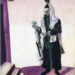 Hand-Painted Oil Painting Inspired by Marc Chagall’s 'Feast Day (Rabbi with Lemon)' – High-Quality Reproduction by Da Fen Oil Painting Village Studio