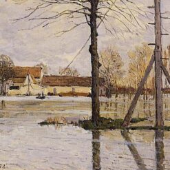 Ferry to the Ile de la Loge, Flood by Alfred Sisley – 1872 Impressionist Landscape Oil Painting, Custom Art from Dafen Village Studio
