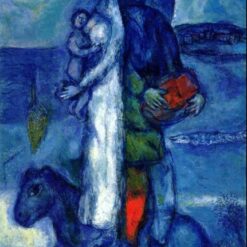 Marc Chagall Fisherman's Family – 1968 Surrealism Oil Painting, Genre Artwork, Private Collection
