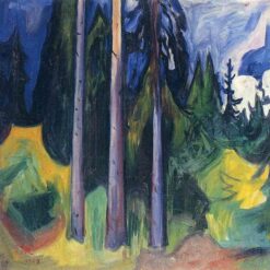 Edvard Munch Forest, 1903 - Expressionist Oil Painting on Canvas by Da Fen Village Studio | Iconic Landscape Art Reproduction