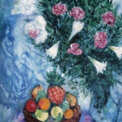 Marc Chagall Fruits and Flowers – Surrealist Still Life, Oil on Canvas, Private Collection