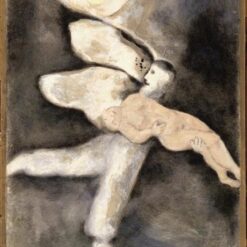 Reproduction of Marc Chagall’s God Creates Man – Hand-Painted Gouache and Oil on Paper by Da Fen Oil Painting Village Studio