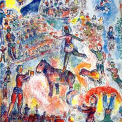 Hand-Painted Marc Chagall "Great Circus" Oil Painting – Surrealist Art Reproduction by Da Fen Oil Painting Village Studio