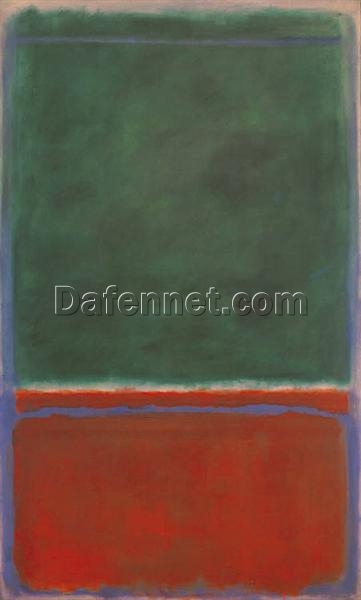 Color Field Painting Inspired by Mark Rothko – Green and Maroon, 1953 – Da Fen Village Studio Abstract Oil Art for Modern Home & Office Décor