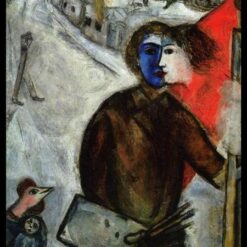 Marc Chagall Hour between Wolf and Dog (Between Darkness and Light) – 1938-1943 Surrealism Oil on Canvas, Symbolic Painting