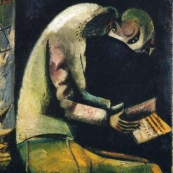 Hand-Painted Oil Painting Inspired by Marc Chagall’s 'Jew at Prayer' – High-Quality Reproduction by Da Fen Oil Painting Village Studio