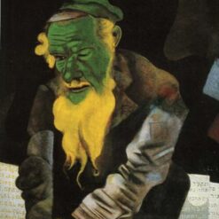 Hand-Painted Oil Painting Inspired by Marc Chagall’s 'Jew in Green' – High-Quality Reproduction by Da Fen Oil Painting Village Studio
