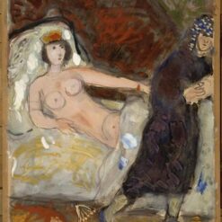 Reproduction of Marc Chagall’s Joseph and Potiphar’s Wife – Hand-Painted Gouache and Oil on Paper by Da Fen Oil Painting Village Studio
