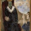 Reproduction of Marc Chagall’s Joseph Explains the Dreams of Pharaoh – Hand-Painted Gouache and Oil on Paper by Da Fen Oil Painting Village Studio