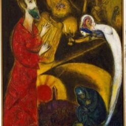 Marc Chagall King David – 1951 Naïve Art Oil on Canvas, 198 x 133 cm