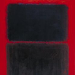Color Field Painting Inspired by Mark Rothko - Light Red Over Black, 1957 - Da Fen Village Studio Abstract Oil Art for Modern Home & Office Décor