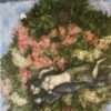 Marc Chagall Lovers in the Lilacs – Surrealist Genre Painting, Oil on Canvas by Da Fen Oil Painting Village Studio