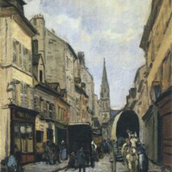 Main Street in Argenteuil by Alfred Sisley – 1872 Impressionist Cityscape Oil Painting, Custom Art from Dafen Village Studio