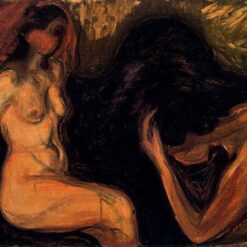 Man and Woman by Edvard Munch – Expressionist Oil Painting on Canvas | Recreated Masterpiece by Da Fen Village Oil Painting Studio