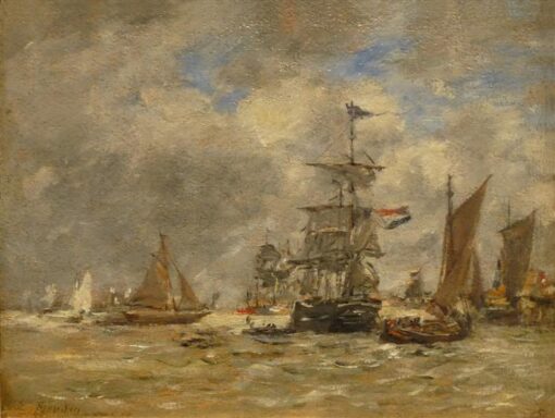Marina by Eugene Boudin – 1898 Impressionist Marina Oil Painting, Custom Art from Dafen Oil Painting Village Studio