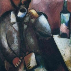 Hand-Painted Oil Painting Inspired by Marc Chagall’s 'Mazin, the Poet' – High-Quality Reproduction by Da Fen Oil Painting Village Studio