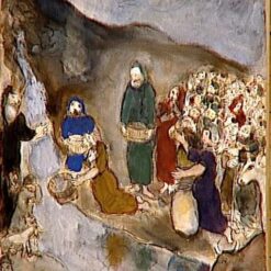 Marc Chagall Moses and the Striking Rock – 1931 Naïve Art Religious Gouache and Oil Painting, Private Collection