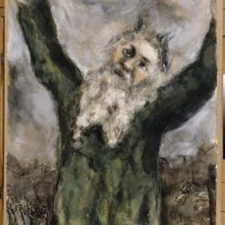 Marc Chagall Moses Spreads Death Among the Egyptians (Moïse répand la mort chez les Egyptiens) – 1931 Naïve Art Gouache and Oil on Paper