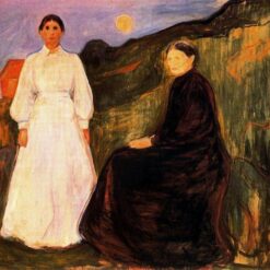 Mother and Daughter by Edvard Munch – Expressionist Oil Painting on Canvas | Recreated Masterpiece by Da Fen Village Oil Painting Studio