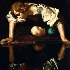 Caravaggio's 'Narcissus' – Custom Baroque Oil Painting from Da Fen Oil Painting Village Studio