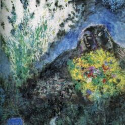 Marc Chagall Near Saint Jeannet – 1969 Naïve Art Oil Painting, Private Collection