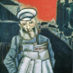 Hand-Painted Oil Painting Inspired by Marc Chagall’s 'Newspaper Seller' – High-Quality Reproduction by Da Fen Oil Painting Village Studio