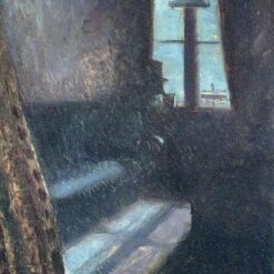 Hand-Painted Edvard Munch "Night" (Natt i St. Cloud) Oil Painting – Expressionism Reproduction by Da Fen Oil Painting Village Studio
