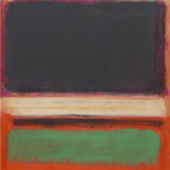 Color Field Painting Inspired by Mark Rothko - No. 3/No. 13 (Magenta, Black, Green on Orange), 1949 - Da Fen Village Studio Abstract Oil Art for Modern Home & Office Décor