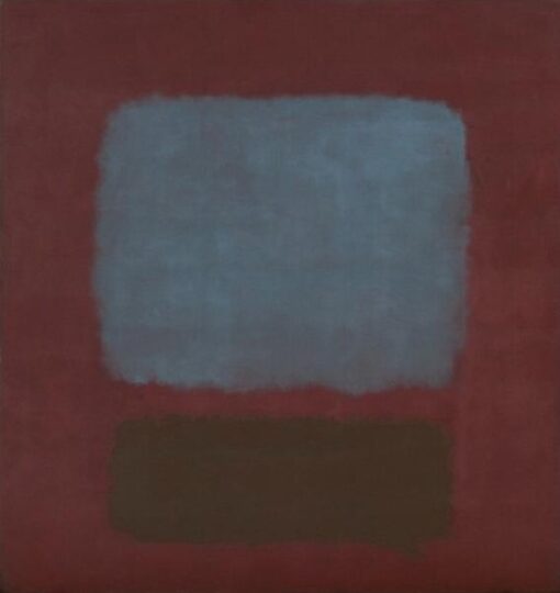 Color Field Painting Inspired by Mark Rothko – No. 37/No. 19 (Slate Blue and Brown on Plum), 1958 – Da Fen Village Studio Abstract Oil Art for Modern Home & Office Décor