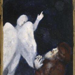 Marc Chagall Noah Receives the Order to Build the Ark (Noé reçoit de l'ordre de construire l'Arche) – 1931 Naïve Art Gouache and Oil on Paper