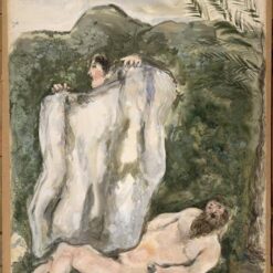 Marc Chagall Noah’s Cloak (Le manteau de Noé) – 1931 Naïve Art Gouache and Oil on Paper
