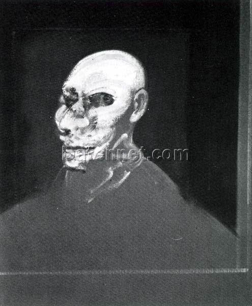 Francis Bacon Painting (Head of Man) – 1950 Expressionist Portrait, Custom Oil on Canvas from Dafen Village Studio