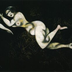Hand-Painted Oil Painting Inspired by Marc Chagall’s 'Nude Lying Down' – High-Quality Reproduction by Da Fen Oil Painting Village Studio