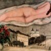 Marc Chagall Nude over Vitebsk – 1933 Surrealism Oil on Canvas, 87 x 133 cm