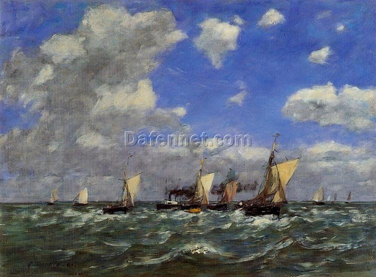 Open Sea by Eugene Boudin – 1889 Impressionist Marina Oil Painting, Custom Art from Dafen Oil Painting Village Studio