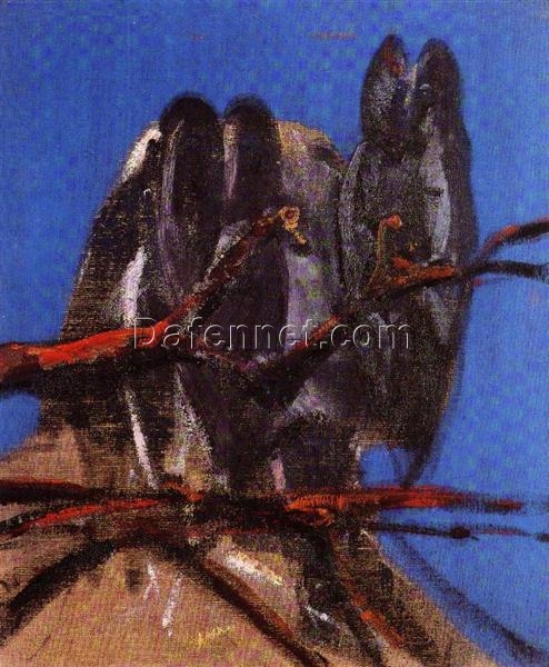 Francis Bacon Owls – 1956 Expressionist Animal Painting, Custom Oil on Canvas 61×50.8 cm from Dafen Village Studio
