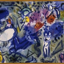 Marc Chagall Paradise – 1961 Surrealist Oil on Canvas Sketch, Religious Artwork