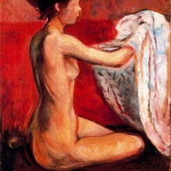 Edvard Munch Paris Nude, 1896 - Expressionist Oil Painting on Canvas by Da Fen Village Studio | Classic Nude Art Reproduction