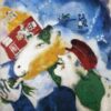 Marc Chagall Peasant Life – Cubism Genre Painting, Oil on Canvas